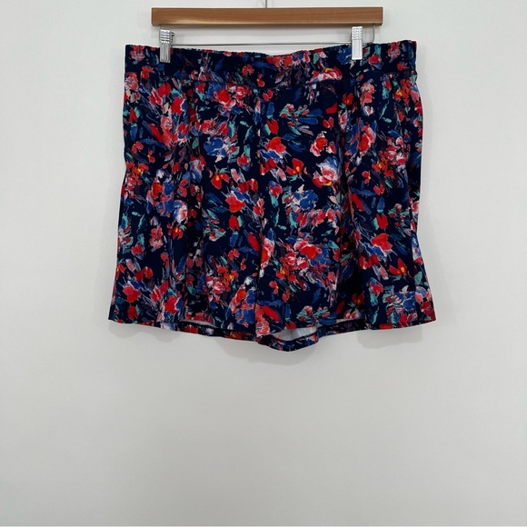 Cuddl Duds Navy Floral Pull On Lounge Shorts - Picture 1 of 13